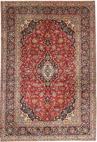  Kashan Szőnyeg 252X368 Perzsa Gyapjúszőnyeg Piros/Bézs Nagy Carpetvista