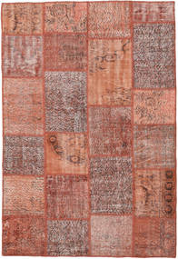  Patchwork Tapete 158X231 Lã Laranja/Vermelho Pequeno Carpetvista
