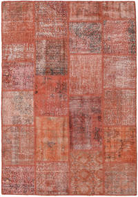 160X228 Patchwork Teppich Moderner Rot/Orange (Wolle, Türkei) Carpetvista