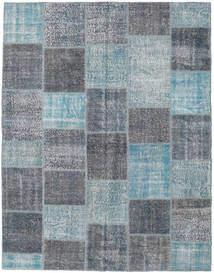  Patchwork Rug 196X253 Wool Grey/Blue Carpetvista