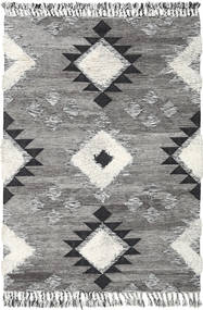  160X230 Inka Teppich - Schwarz/Weiß Wolle