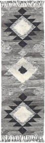Inka 80X250 小 ブラック/ホワイト 細長 ウール 絨毯