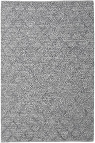  200X300 Checkered Rut Rug - Dark Grey Wool