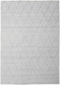Svea 250X350 大 シルバーグレー/ライトグレー 単色 ウール 絨毯