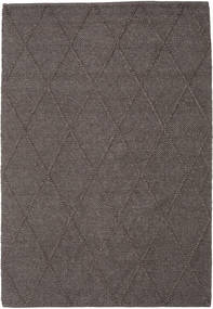 160X230 Plain (Single Colored) Svea Rug - Dark Brown Wool, 