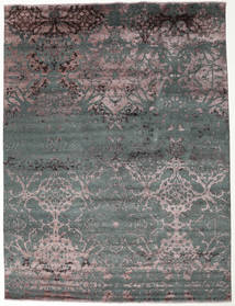 281X370 Damask Indisch Teppich Moderner Grau/Rot Großer (Wolle, Indien) Carpetvista
