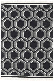 140X200 Opti Teppich - Schwarz/Weiß Moderner Schwarz/Weiß ( Indien)