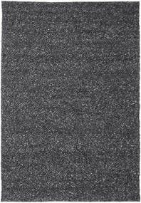  200X300 Plain (Single Colored) Bubbles Rug - Black Wool