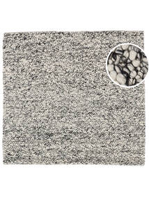 Bubbles 250X250 Large Grey/White Plain (Single Colored) Square Wool Rug
