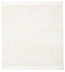  200X200 Plain (Single Colored) Shaggy Rug Taj - Cream White