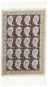 絨毯 オリエンタル クム シルク 30X40 ベージュ/茶色 (絹, ペルシャ/イラン)