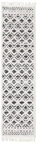 Royal 80X300 小 ブラック/クリームホワイト 幾何学模様 細長 絨毯