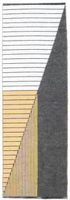 Diagonal インドア/アウトドア用ラグ 洗える 70X210 小 ブラック/イエロー 幾何学模様 細長 絨毯