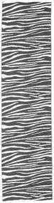 Zebra Χαλί Εσωτερικού/Εξωτερικού Χώρου Πλένεται 70X210 Μικρό Μαύρα Ζώα Διάδρομο Πλαστικά Χαλιά