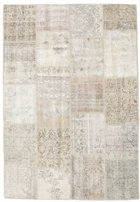 158X230 Patchwork Teppich Moderner Beige/Grau (Wolle, Türkei) Carpetvista