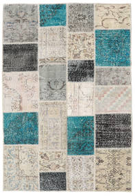 Patchwork Rug 138X202 Beige/Teal Wool, Turkey Carpetvista