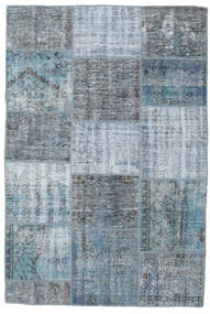 Tapete Patchwork 158X235 Azul/Cinzento (Lã, Turquia)