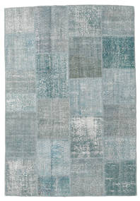  Patchwork Rug 156X228 Wool Grey/Blue Small Carpetvista