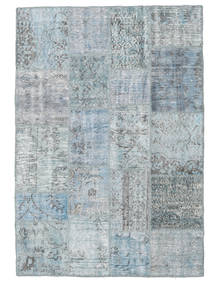 Tapete Patchwork 139X202 Azul/Cinzento (Lã, Turquia)