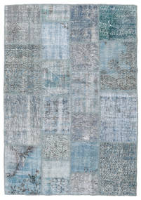 Tapete Patchwork 138X201 Cinzento/Azul Claro (Lã, Turquia)