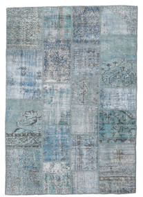 139X201 Tapis Patchwork Moderne Gris/Bleu (Laine, Turquie) Carpetvista