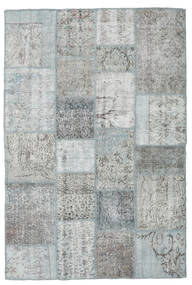 Patchwork Rug 138X206 Grey/Light Grey Wool, Turkey Carpetvista