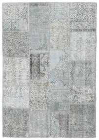 Patchwork Rug 140X202 Grey/Dark Grey Wool, Turkey Carpetvista