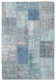 137X204 Tapete Patchwork Moderno Cinzento/Azul Claro (Lã, Turquia) Carpetvista