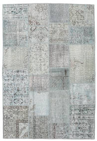 Patchwork Teppich 138X202 Grau/Dunkelgrau Wolle, Türkei Carpetvista
