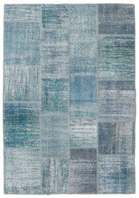 Tapete Patchwork 140X202 Azul/Azul Claro (Lã, Turquia)