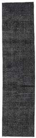  Colored Vintage Rug 85X356 Vintage Wool Dark Grey Small Carpetvista