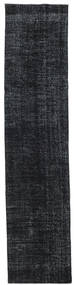 91X403 Χαλι Colored Βιντάζ Σύγχρονα Διαδρομοσ Σκούρο Γκρι (Μαλλί, Τουρκικά) Carpetvista