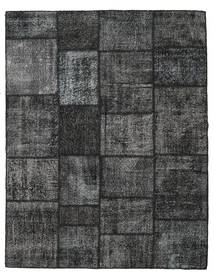 Patchwork Rug 198X253 Black/Dark Grey Wool, Turkey Carpetvista