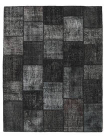 Patchwork Rug 197X251 Dark Grey/Grey Wool, Turkey Carpetvista