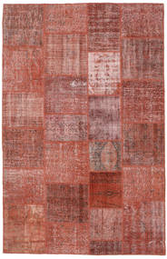 195X303 Tapete Patchwork Moderno Vermelho (Lã, Turquia) Carpetvista