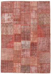207X298 Tapete Patchwork Moderno Vermelho (Lã, Turquia) Carpetvista