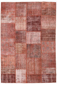 198X290 Patchwork Teppich Moderner Rot (Wolle, Türkei) Carpetvista