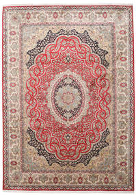  Oriental Kashmir Pure Silk Rug 221X311 Beige/Orange Silk, India Carpetvista