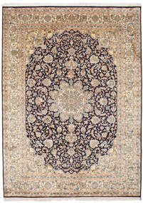 174X239 Kashmir Pure Silk Rug Oriental Beige/Orange (Silk, India) Carpetvista