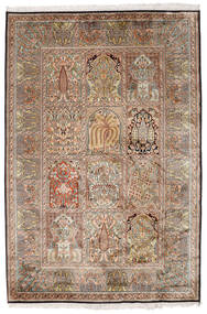  128X192 Medallion Small Kashmir Pure Silk Rug Silk, Carpetvista