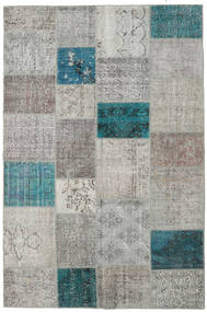 Tapete Patchwork 200X301 Cinzento/Azul (Lã, Turquia)