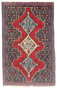  Senneh Teppich 66X101 Persischer Wollteppich Rot/Grau Klein Carpetvista