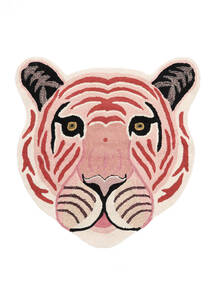  Kindervloerkleed Wol 100X100 Me Tiger Roze Vierkant Klein