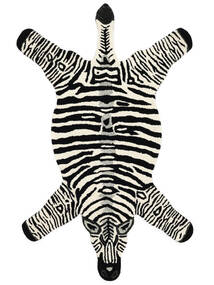  100X155 キッズカーペット 小 Zebra 絨毯 - ブラック/ホワイト ウール