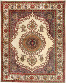  Tabriz Rug 307X390 Persian Wool Beige/Brown Large Carpetvista