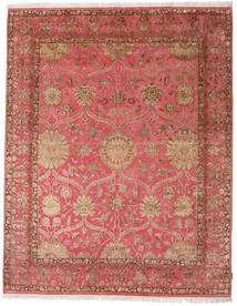  236X300 Keshan Indo Wool/Viscos Rug Red/Orange India Carpetvista