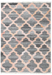  インドア/アウトドア用ラグ 140X200 幾何学模様 洗える 小 Kathi 絨毯 - グレー/コーラルレッド