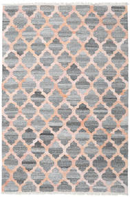 Kathi インドア/アウトドア用ラグ 洗える 200X300 グレー/コーラルレッド 幾何学模様 絨毯