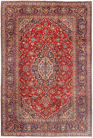  Kashan Szőnyeg 197X296 Perzsa Gyapjúszőnyeg Piros/Sötét Rózsaszín Carpetvista