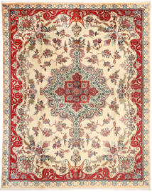 Tabriz Szőnyeg 303X388 Perzsa Gyapjúszőnyeg Bézs/Piros Nagy Carpetvista